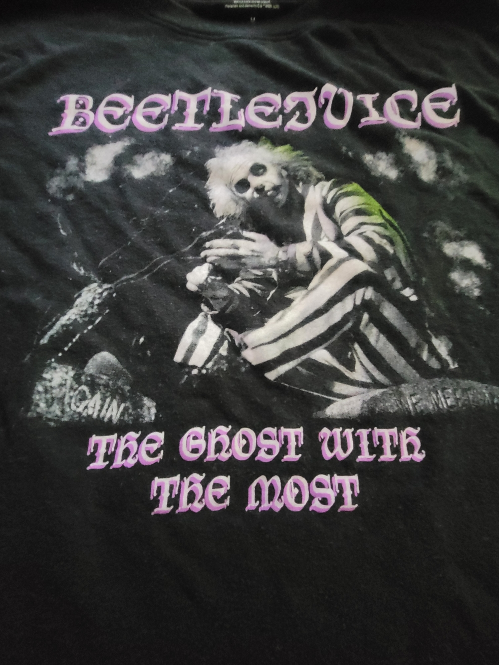 Mens Beetlejuice Graphic Short Sleeve Tee - Black Size Medium